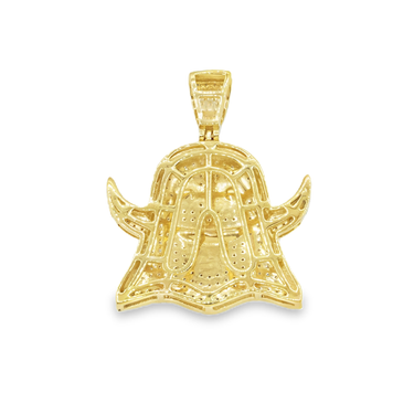 10k Yellow Gold Diamond Ghost Emoji Pendant 0.40 Ctw